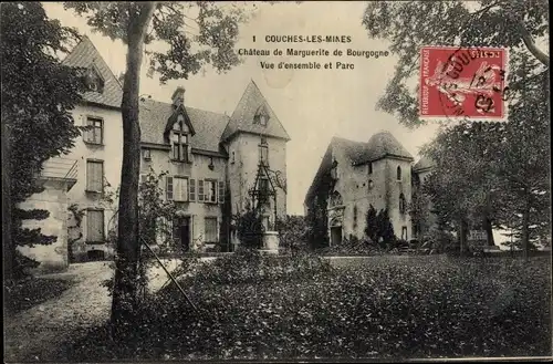 Ak Couches les Mines Saône et Loire, Chateau de Marguerite de Bourgogne