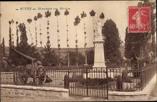 Ak Boyer Saône et Loire, Monument aux Morts