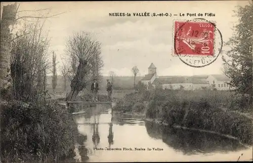 Ak Nesles la Vallée Val-d´Oise, Le Pont de Fielu