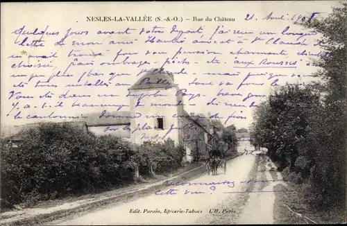 Ak Nesles la Vallée Val-d´Oise, Rue du Chateau
