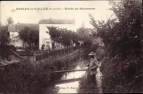 Ak Nesles la Vallée Val-d´Oise, Bords du Sausseron