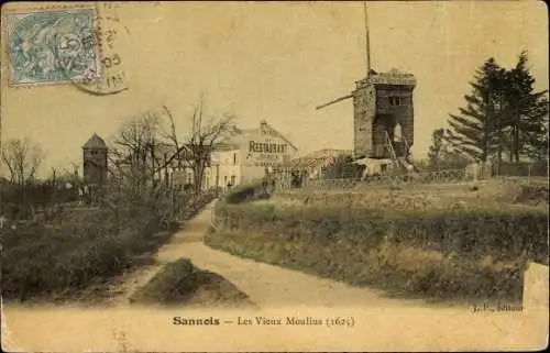 Ak Sannois Val d’Oise, Les Vieux Moulins