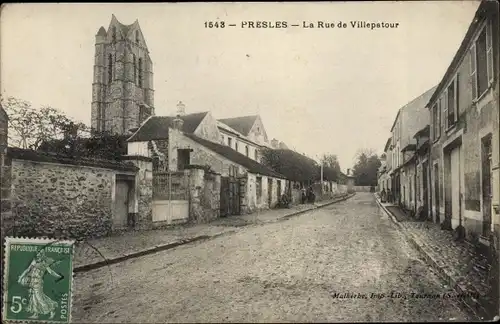 Ak Presles en Brie Seine et Marne, La Rue de Villepatour