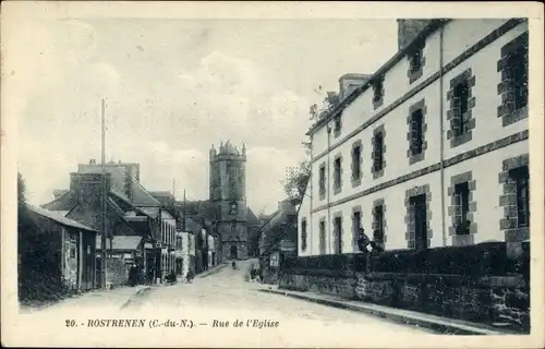 Ak Rostrenen Cotes d'Armor, Rue de l'Eglise