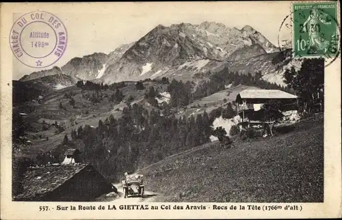 Ak La Giettaz Savoie, Sur la Route de la Giettaz au Col des Arvais, Rocs de la Tete