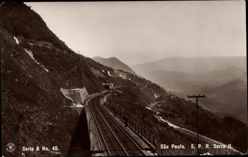 Ak São Paulo Brasilien, SPR Serra II, Eisenbahnstrecke