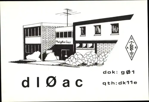 Ak Aachen in Nordrhein Westfalen, QSL Karte, Funkerkarte, DL0AC zu DL0JZ, Philipp Neri Haus