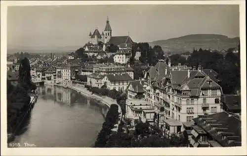 Ak Thun Kanton Bern Schweiz, Blick auf den Ort