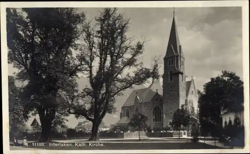 Ak Interlaken Kanton Bern Schweiz, Katholische Kirche