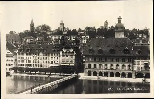 Ak Luzern Stadt Schweiz, Rathaus