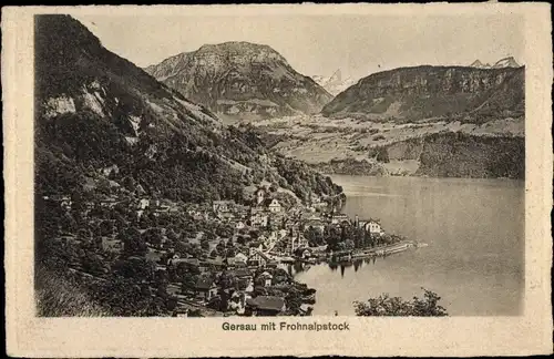 Ak Gersau Kanton Schwyz, Blick auf den Ort mit Frohnalpstock