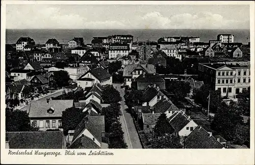 Ak Nordseebad Wangerooge in Ostfriesland, Blick vom Leuchtturm auf den Ort