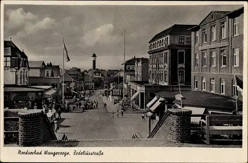 Ak Nordseebad Wangerooge in Ostfriesland, Zedeliusstraße, Leuchtturm