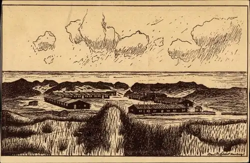 Künstler Ak Preßhart, Paul, Insel Sylt in Nordfriesland, Jugendferienlager Pauns Klint, Puan Klent