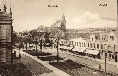 Ak Krefeld am Niederrhein, Karlsplatz, Restauration