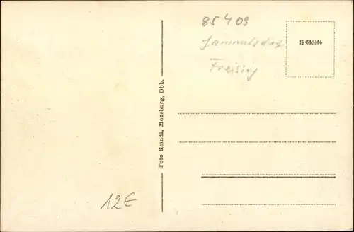 Ak Priel Gammelsdorf in Oberbayern, Totalansicht, Pfarrhof, Kirche, Krämerei