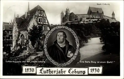 Ak Coburg in Oberfranken, Lutherkapelle, Veste, Lutherjahr 1930