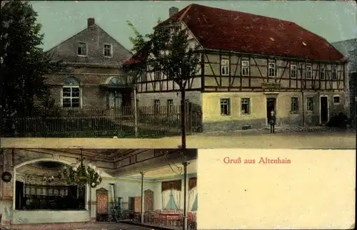 Ak Altenhain Frankenberg an der Zschopau Sachsen, Ortsansicht, Restaurant