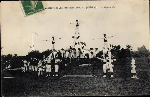 Ak Chalonnes Maine et Loire, le 2 Juillet 1911, Pyramide