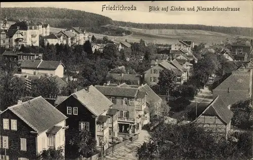 Ak Friedrichroda im Thüringer Wald, Blick auf Lindau und Alexandrinenstraße