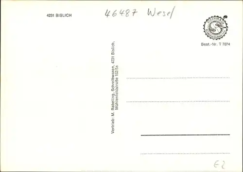 Ak Bislich Wesel am Niederrhein, Kirche, Denkmal, Schule