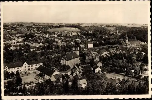 Ak Waldheim in Sachsen, Ort aus der Vogelschau