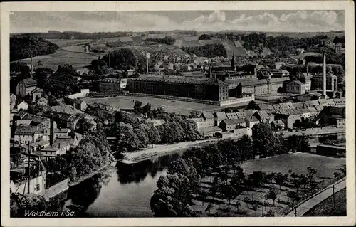 Ak Waldheim in Sachsen, Stadt aus der Vogelschau