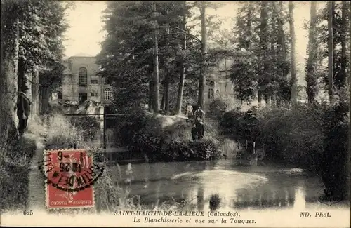 Ak Saint Martin de la Lieue Calvados, La Blanchisserie et vue sur la Touques
