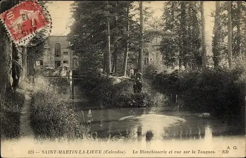 Ak Saint Martin de la Lieue Calvados, La Blanchisserie et vue sur la Touques