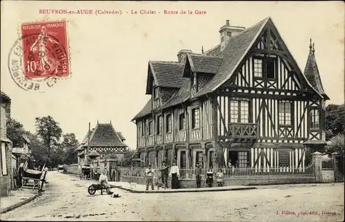 Ak Beuvron en Auge Calvados, Le Chalet, Route de la Gare