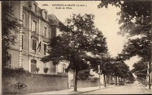 Ak Sennecey le Grand Saône et Loire, Ecole de Filles