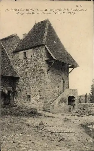 Ak Paray le Monial Saône et Loire, Maison natale de la Bienbeureuse Marguerite Marie Alacoque