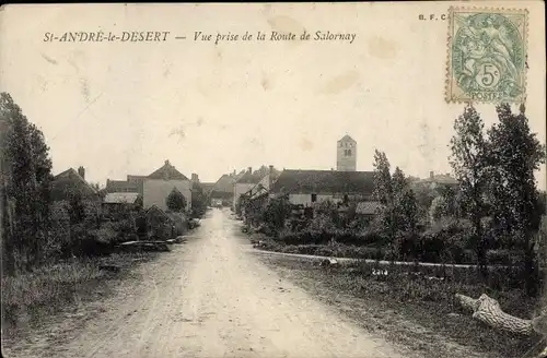 Ak Saint André le Désert Saone et Loire, Vue prise de la Route de Salornay