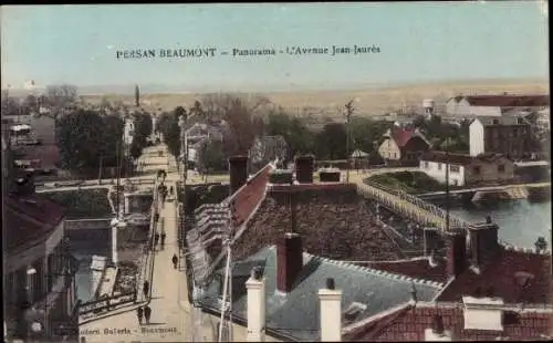 Ak Persan Beaumont Val-d’Oise, Panorama, L'Avenue Jean-Jaures