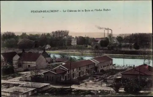 Ak Persan Beaumont Val-d’Oise, Le Chateau de la Sortie et l'India Ruber