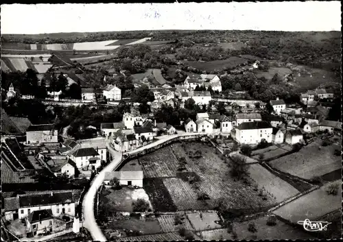 Ak Givry Saône et Loire, Vue generale aerienne