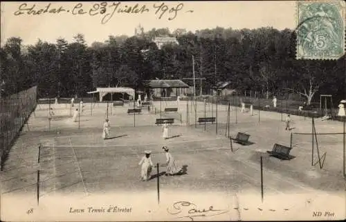 Ak Étretat Seine Maritime, Tennisspiel