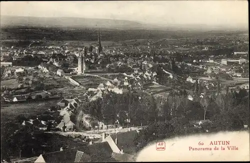 Ak Autun Saône-et-Loire, Panorama de la Ville