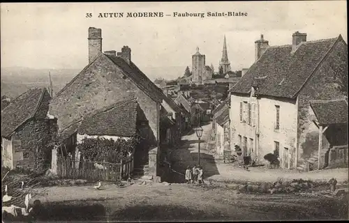 Ak Autun Saône-et-Loire, Faubourg Saint Blaise