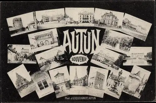 Ak Autun Saône-et-Loire, Stadtbilder, Souvenir