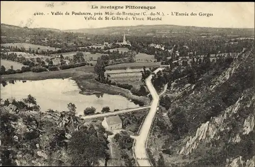 Ak Poulancre Santi Gilles Vieux Marché Côtes d’Armor, Entree des Gorges, Landschaft