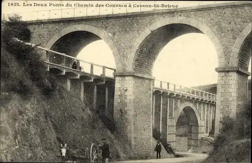 Ak Saint Brieuc Côtes d’Armor, Les Deux Ponts du Chemin des Courses à Cesson St Brieuc