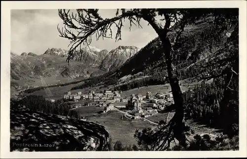 Ak Pontresina Kanton Graubünden Schweiz, Blick auf den Ort