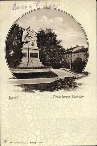 Ak Bâle Basel Stadt Schweiz, Straßburger Denkmal