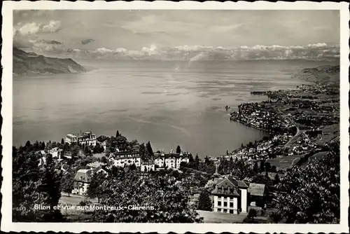 Ak Glion Montreux Kanton Waadt, Clarens, Panorama, See