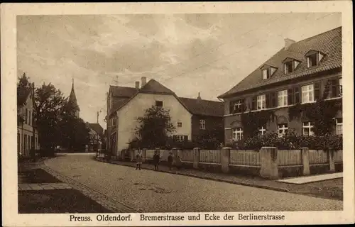 Ak Preußisch Oldendorf in Westfalen, Bremerstraße und Ecke Berlinerstraße