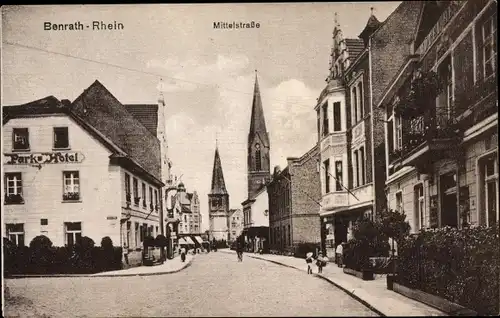 Ak Benrath Düsseldorf am Rhein, Mittelstraße, Park's Hotel