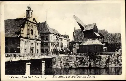 Ak Lüneburg in Niedersachsen, Alter Kran, Kaufhaus am Lünertor