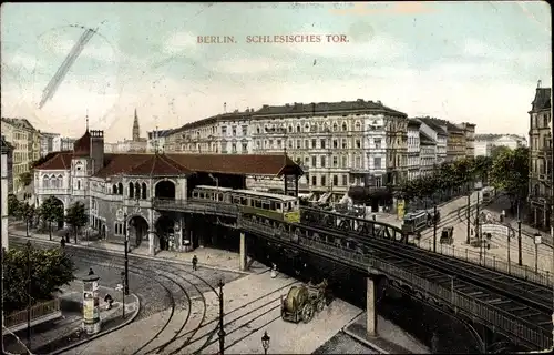 Ak Berlin Kreuzberg, Schlesisches Tor, Hochbahn