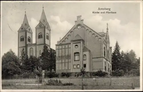 Ak Arenberg Koblenz am Rhein, Kirche, Pfarrhaus